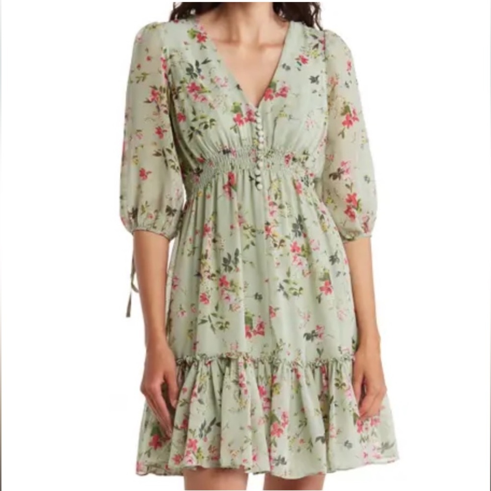Taylor Dresses green floral chiffon dress 22W plus size NWT